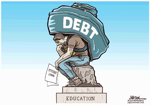 college thinker debt cartoon